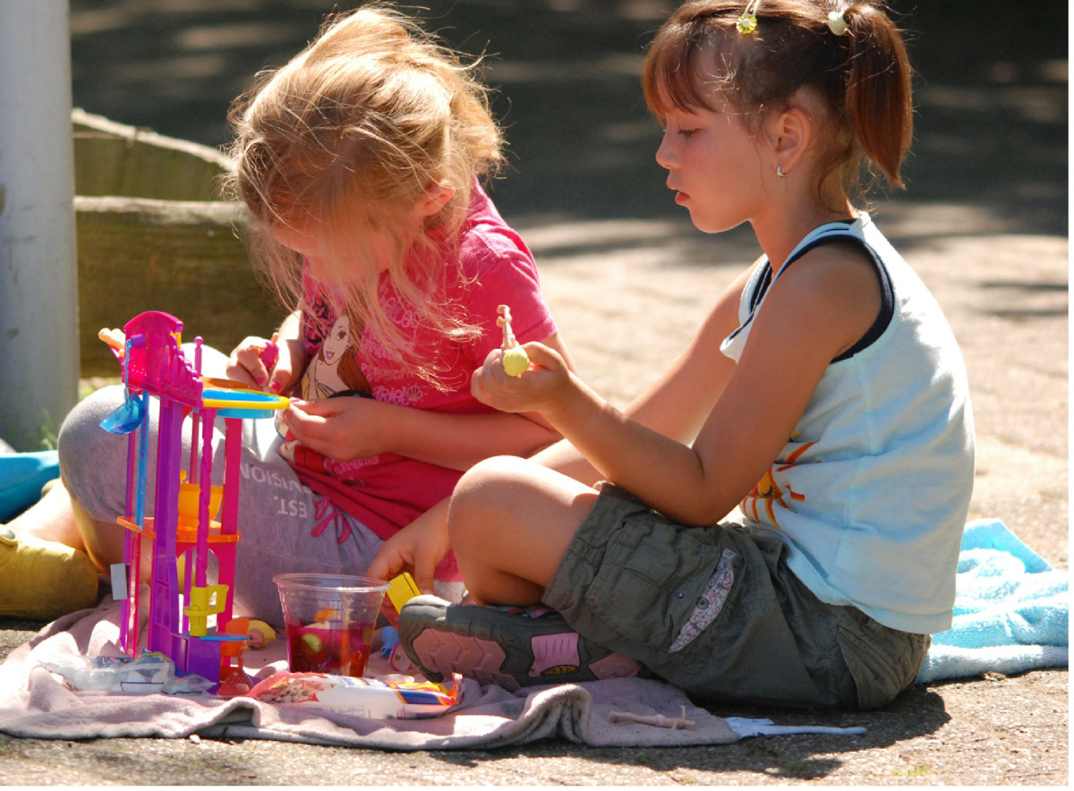 two girls on playground